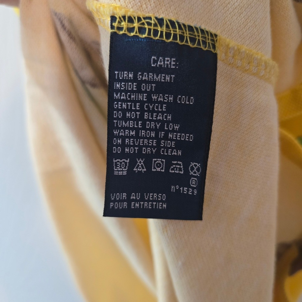 Ralph Lauren The Skinny Polo Yellow Equestrian Stirrup Print Shirt Womens M - Picture 4 of 8